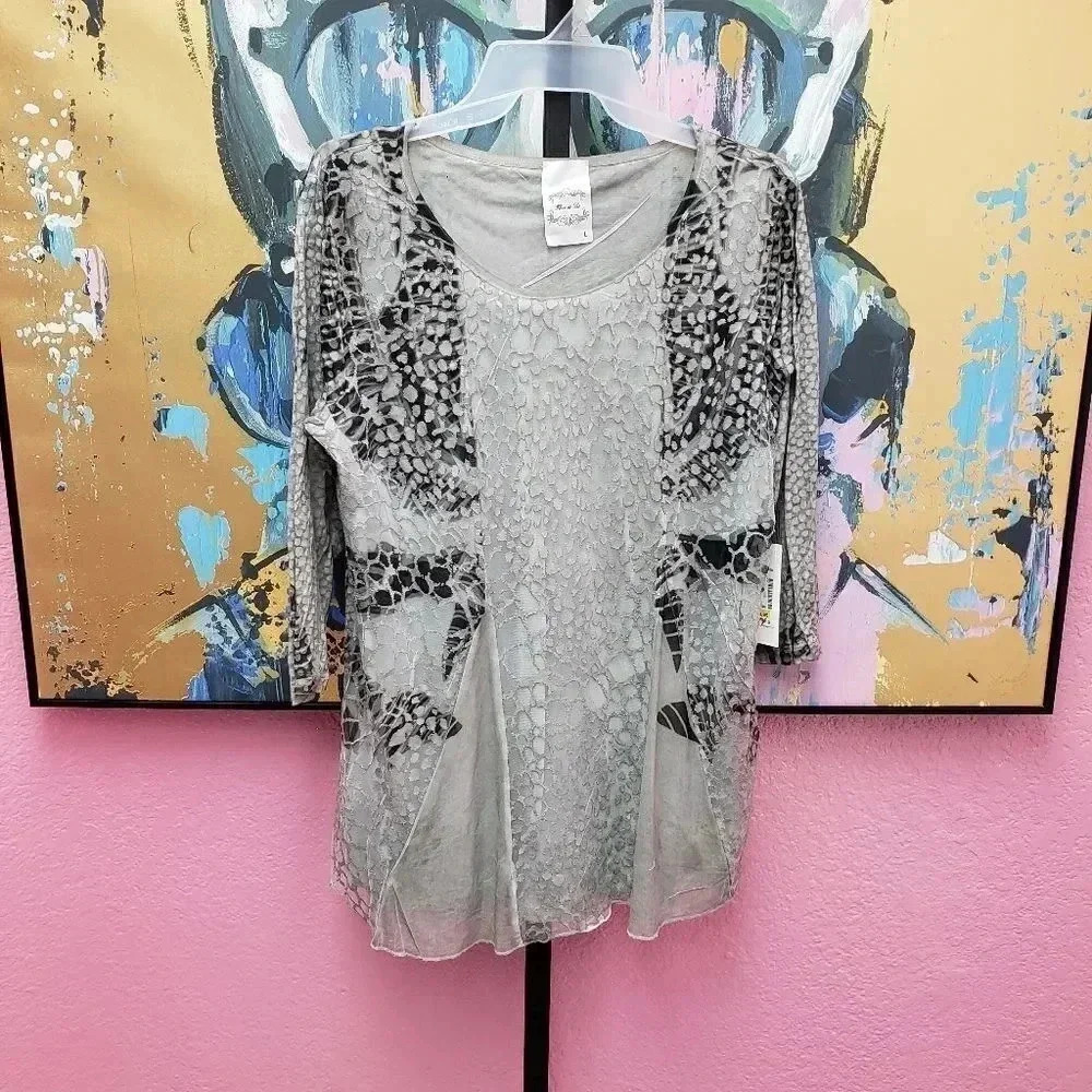 Tlew de Lis Gray and Black Tunic